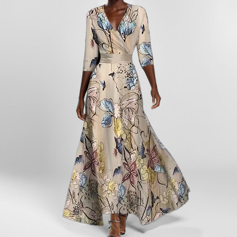 Annelie | Elegant Blommig Maxiklänning