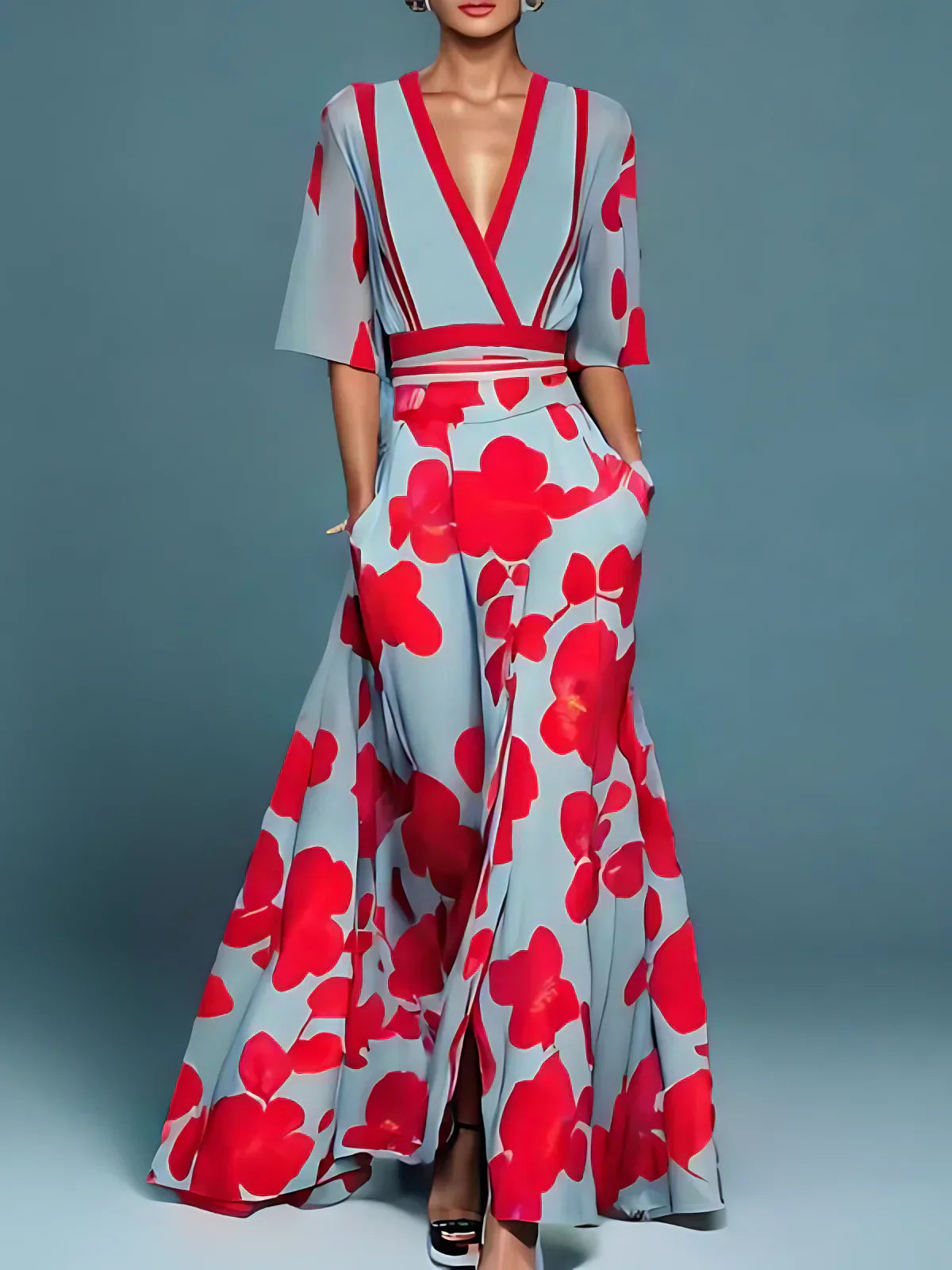 Annelie | Elegant Blommig Maxiklänning