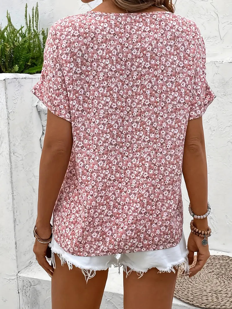 Sigrid | Sommarblommande blus med knäppning