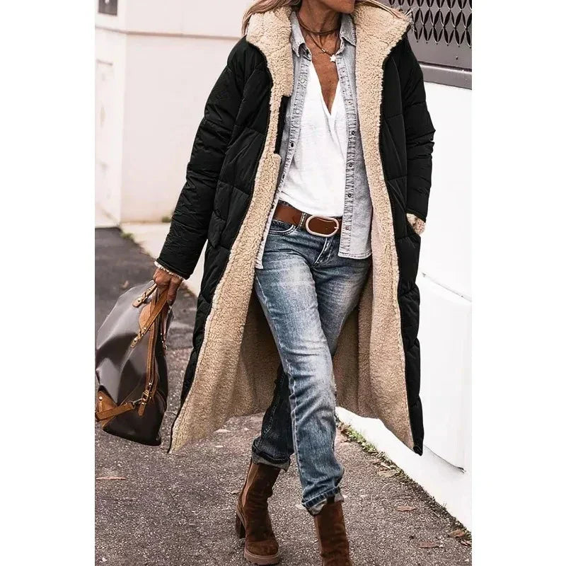 Noemi | Vändbara Fleeceparka med Huva
