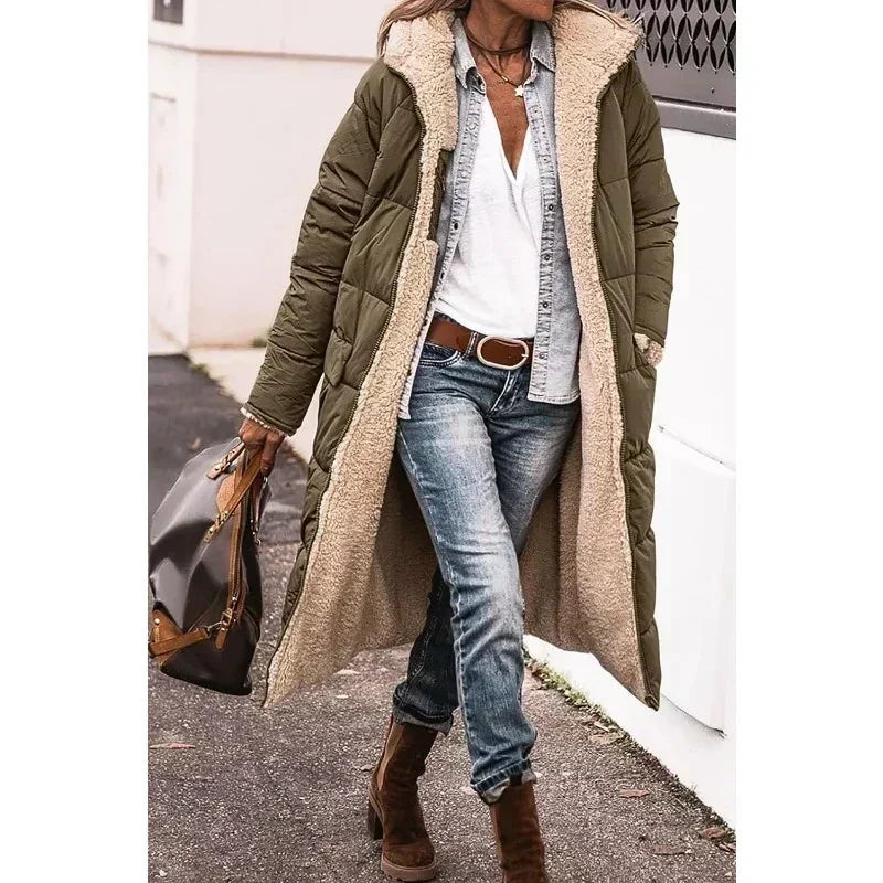 Noemi | Vändbara Fleeceparka med Huva