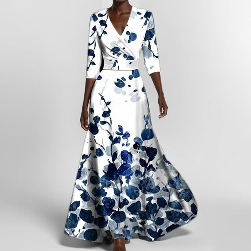 Annelie | Elegant Blommig Maxiklänning