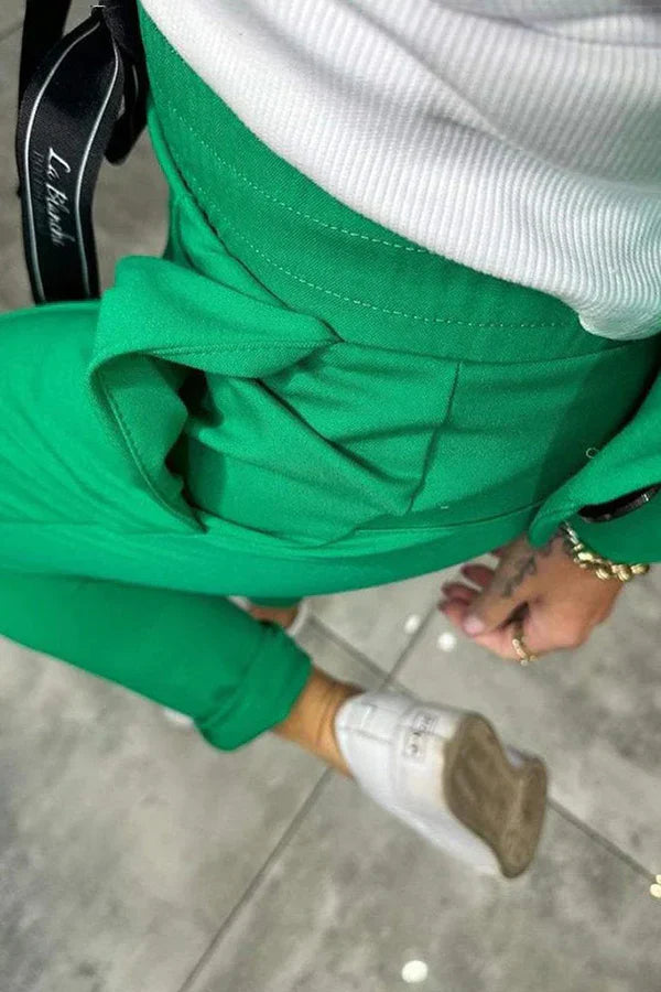 Arielle | Avslappnat set med öppen blazer och avsmalnande joggers