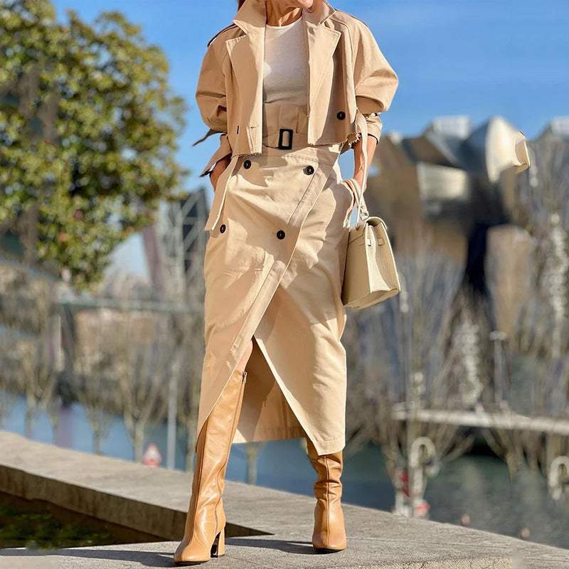 Anna | Chic Trench-inspirerad Tvådelad Set