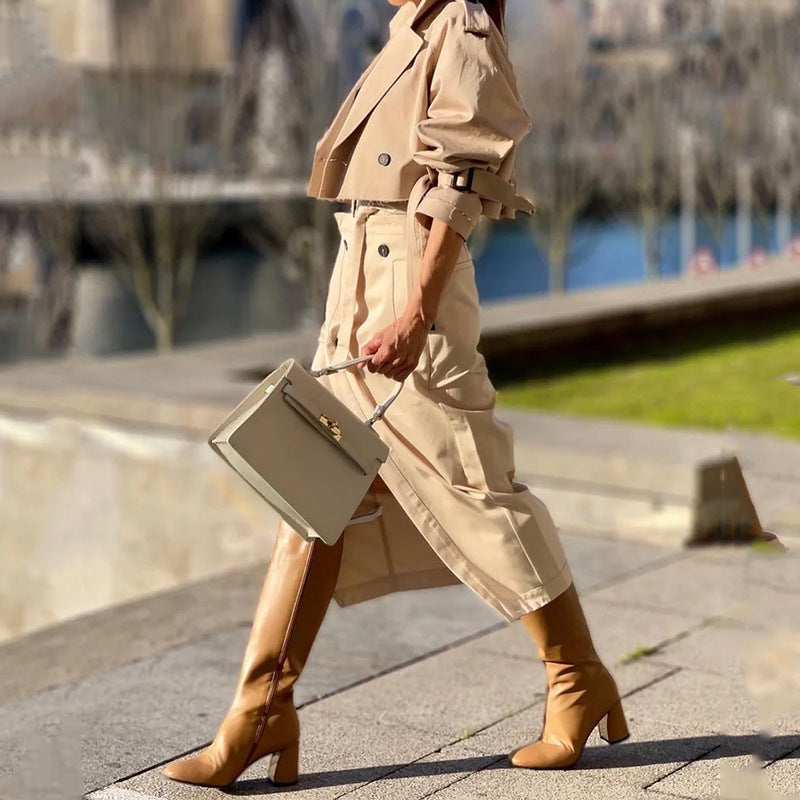 Anna | Chic Trench-inspirerad Tvådelad Set