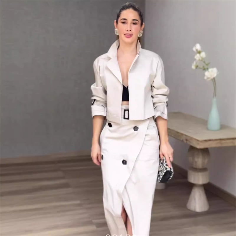 Anna | Chic Trench-inspirerad Tvådelad Set
