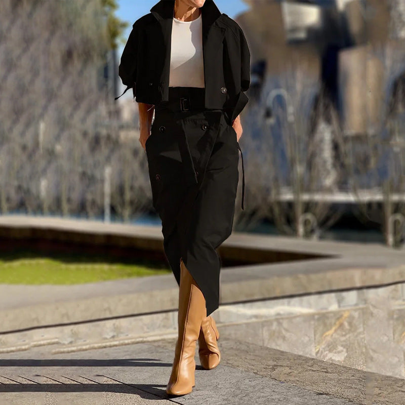 Anna | Chic Trench-inspirerad Tvådelad Set