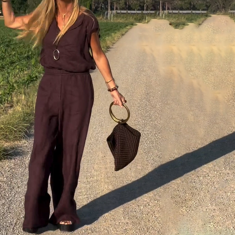 Ilona | Helgset med capärm och vida, flödande byxor