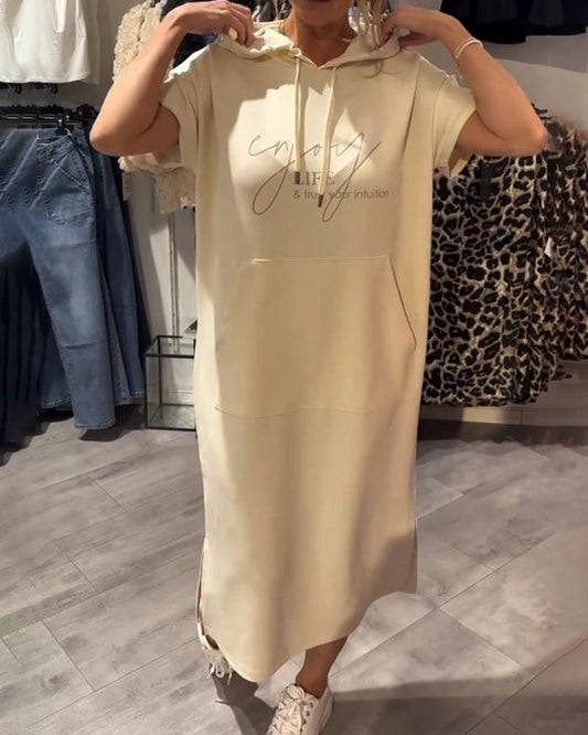 Hilda | Chic streetwear-hoodieklänning med dragskohuva