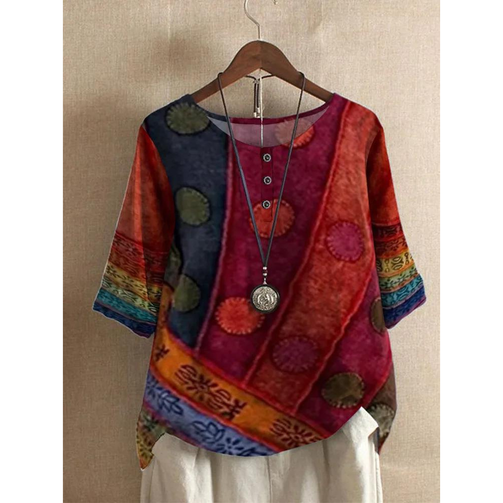 Katarzyna | Boho Patchwork-topp med avslappnad silhuett