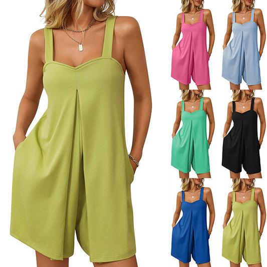 Annika | Playsuit med Sweetheart-halsringning och sidofickor baktill