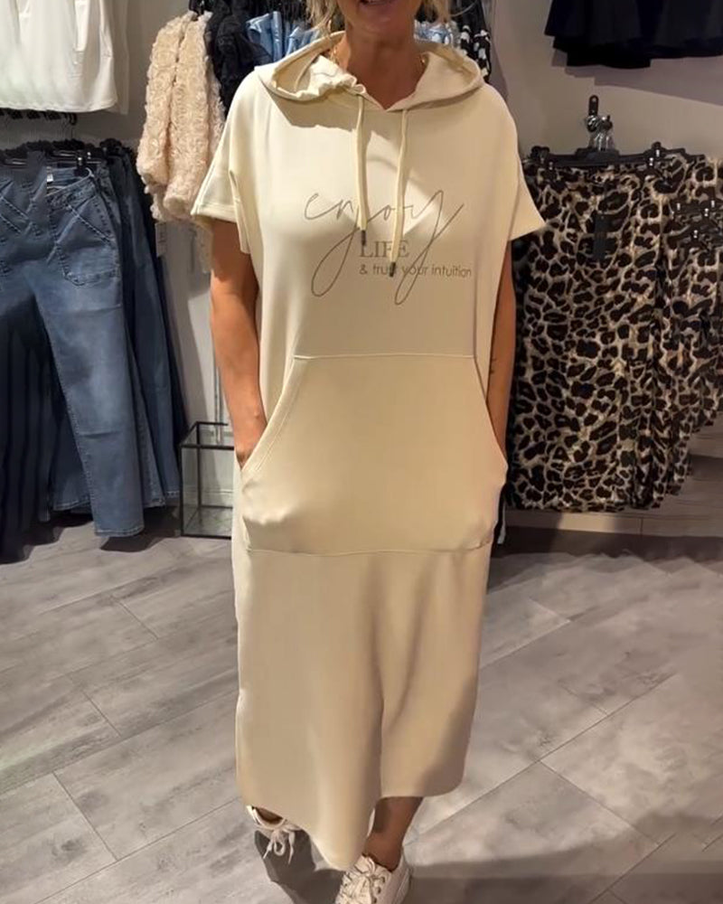 Hilda | Chic streetwear-hoodieklänning med dragskohuva