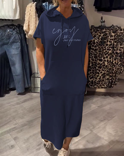 Hilda | Chic streetwear-hoodieklänning med dragskohuva