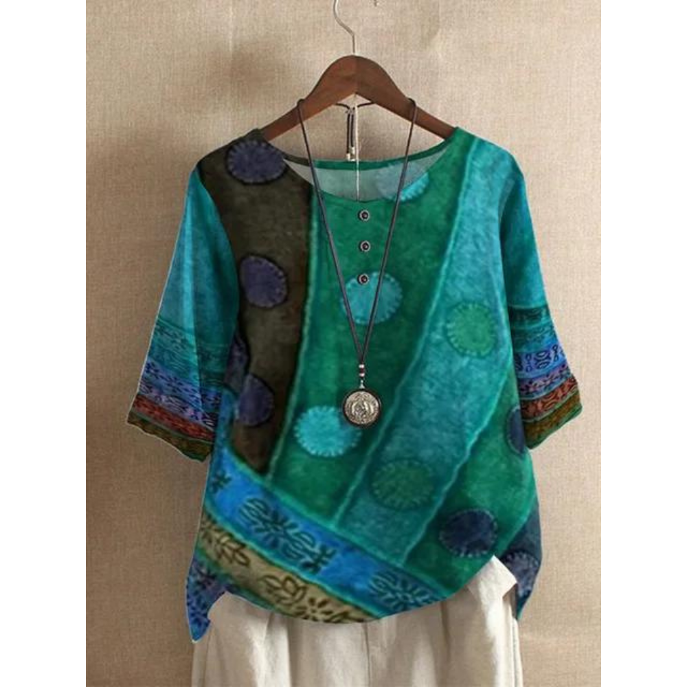 Katarzyna | Boho Patchwork-topp med avslappnad silhuett