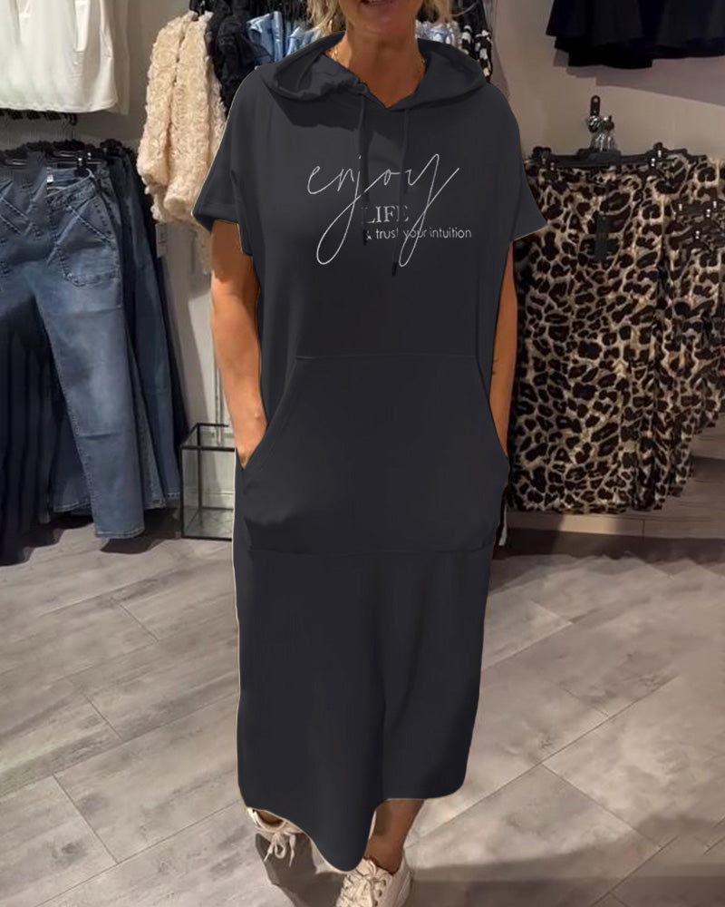 Hilda | Chic streetwear-hoodieklänning med dragskohuva
