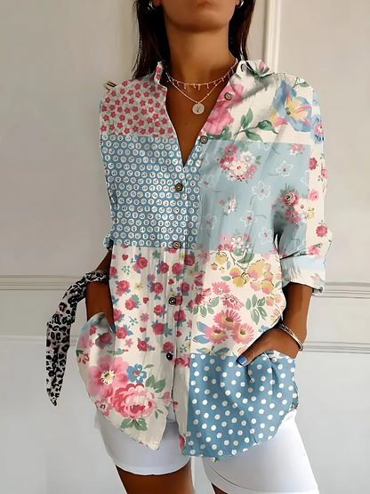 Elise  | Knappblus: Avslappnad passform och feminin stil