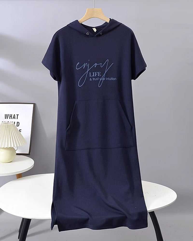 Hilda | Chic streetwear-hoodieklänning med dragskohuva