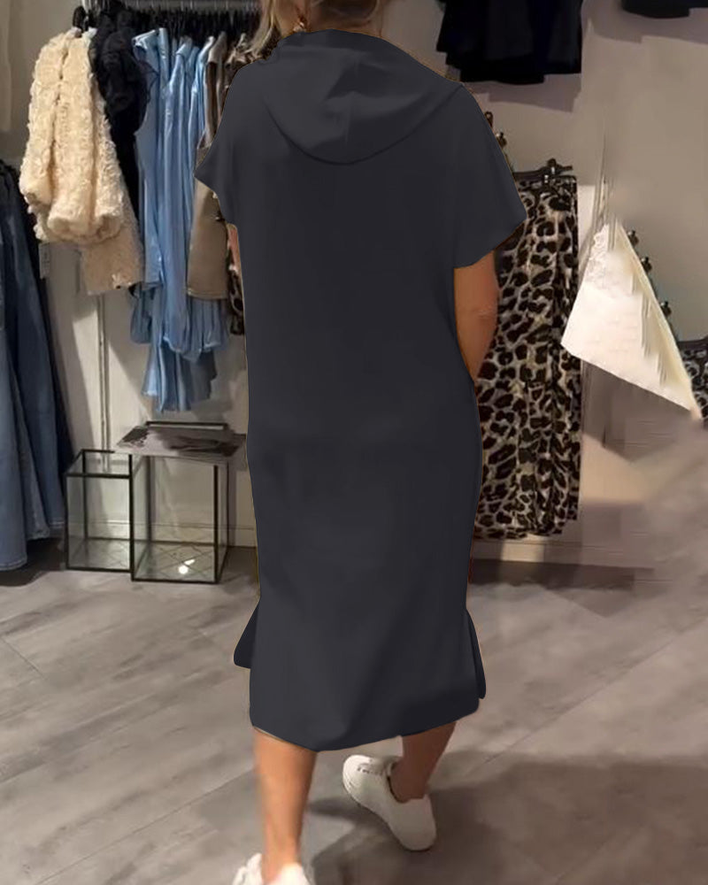 Hilda | Chic streetwear-hoodieklänning med dragskohuva