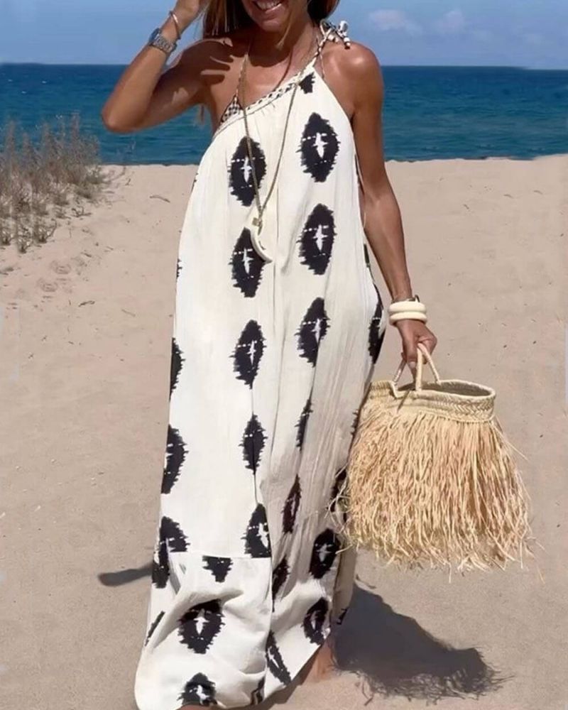 Kerstin | Boho-nomad enaxlad klänning med folk-inspirerat mönster