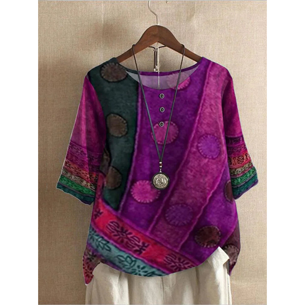 Katarzyna | Boho Patchwork-topp med avslappnad silhuett