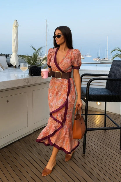 Lovisa | Elegant rosa långklänning