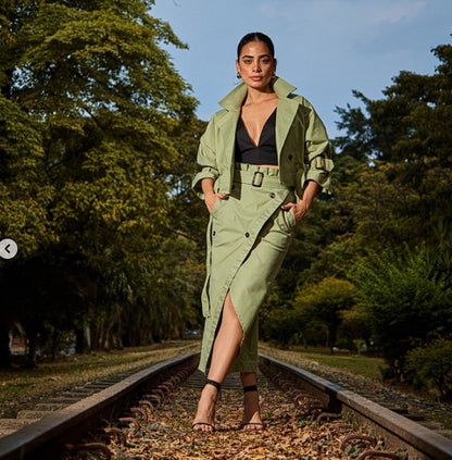 Anna | Chic Trench-inspirerad Tvådelad Set
