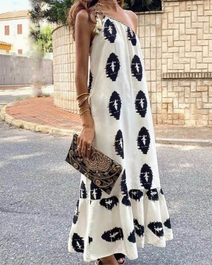 Kerstin | Boho-nomad enaxlad klänning med folk-inspirerat mönster