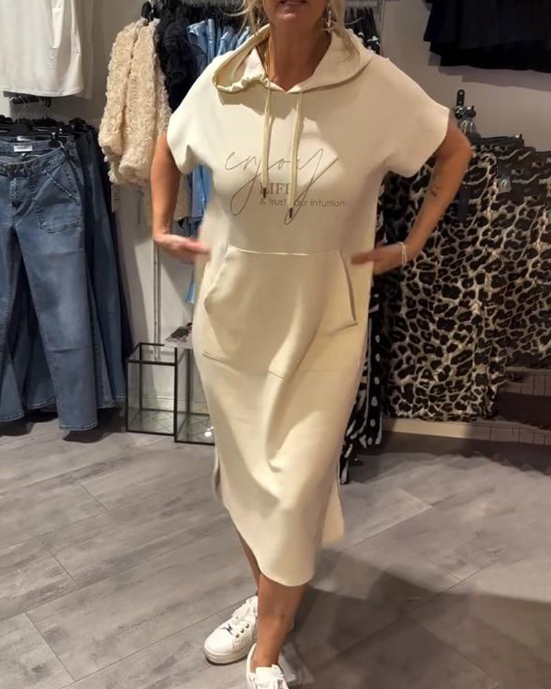 Hilda | Chic streetwear-hoodieklänning med dragskohuva