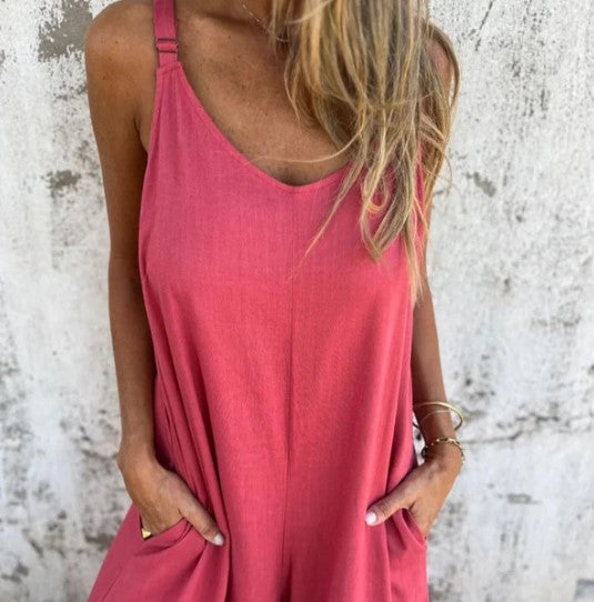 Silje | Lätt jumpsuit med utsvängd fåll och bakre kontursömmar