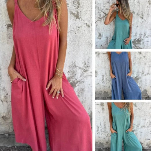 Silje | Lätt jumpsuit med utsvängd fåll och bakre kontursömmar
