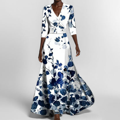 Annelie | Elegant Blommig Maxiklänning