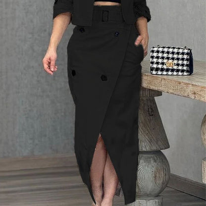 Anna | Chic Trench-inspirerad Tvådelad Set
