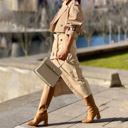 Anna | Chic Trench-inspirerad Tvådelad Set
