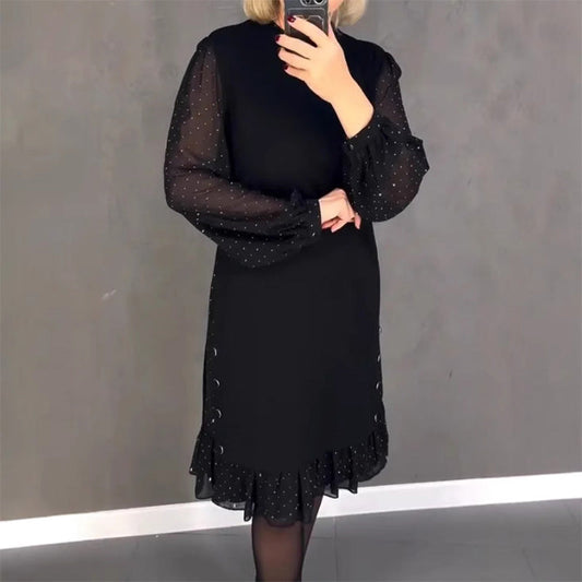 Erika | Cocktailklänning med nätärmar