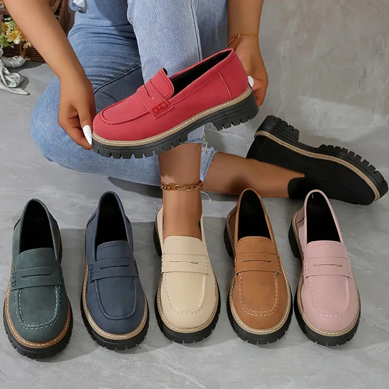 Vera | Loafer i Mocka Slip-On Skor för Damer